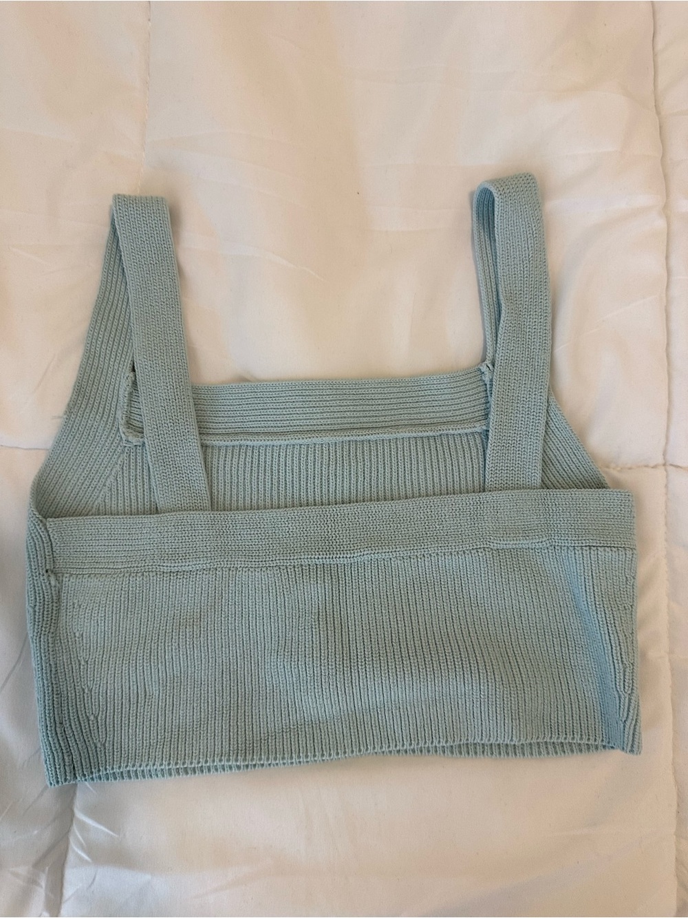 Wilfred Light Seafoam Knit Square-Neck Crop Top - Picture 3 of 4